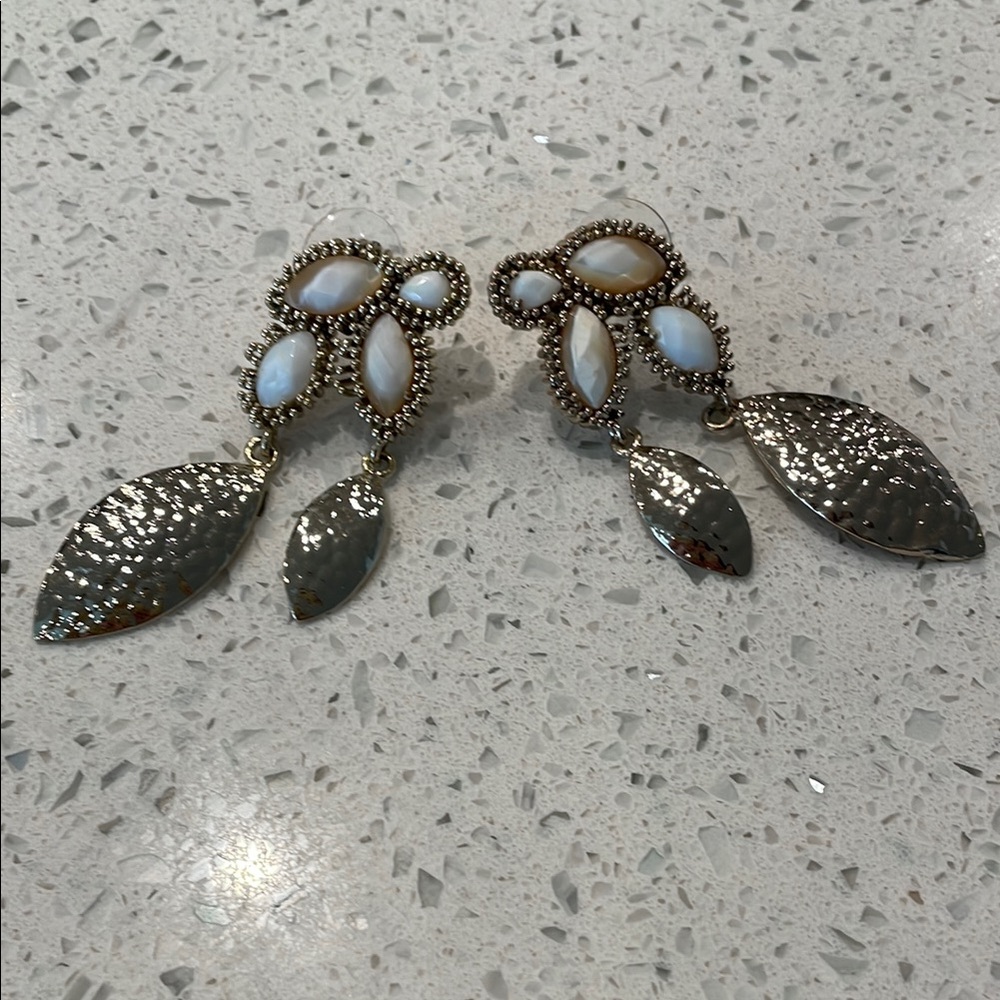 Elegant Silver and White Dangle Earrings